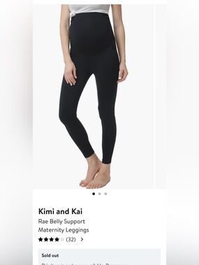 Kimi and Kai Black Maternity Leggings - Slim Fit